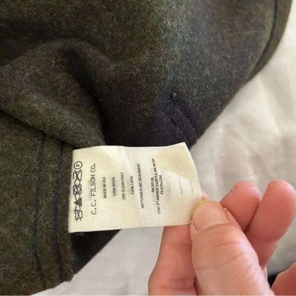 Like-New 3XLarge Filson Mackinaw Wool Vest forest green plaid - Picture 9 of 12